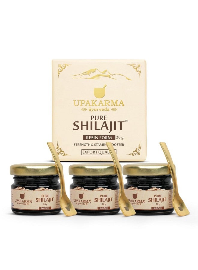 UPAKARMA Pure Shilajit Resin 20 G|300 Mg/Serving|Extensive Global Sourcing|Boosts Stamina & Strength|Lab-Tested Purity|66 Servings|Pack Of 3,3 Count - Image 1