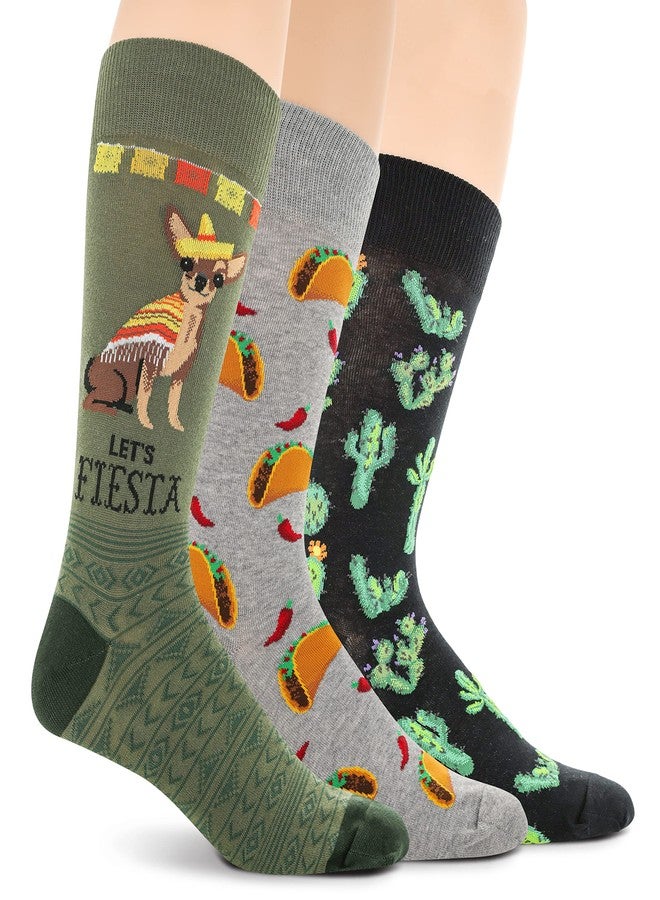 Hot Sox Mens Taco Tuesday Crew 3 Pack Socks, Multi-colored, 6.5-12 US - Image 1