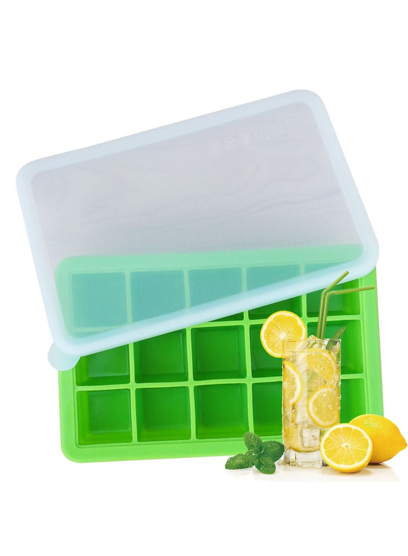 NIBEMINENT Silicone Ice Cube Tray Mold Green 19.5x4x12.5cm - Image 1