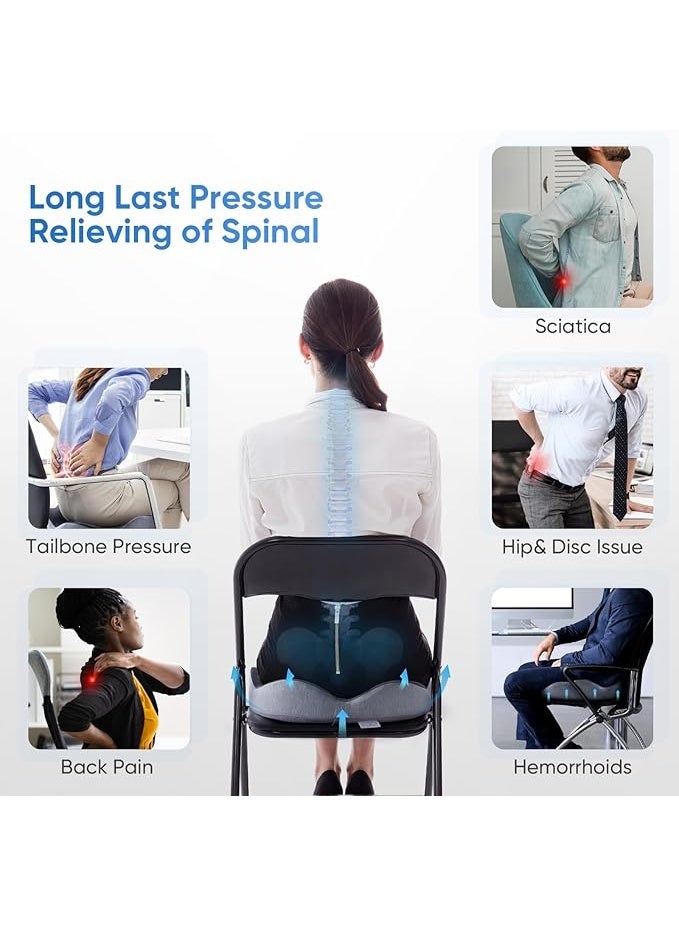 وسادة كرسي العصعص من فوم الميموري لتقويم العظام وتخفيف آلام العصعص للمكتب والسيارة والمنزل - Image 3