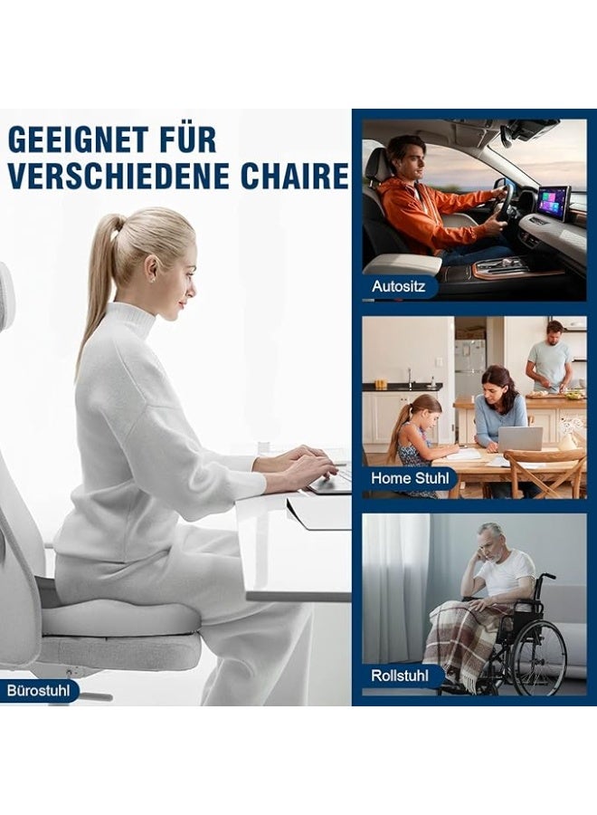 وسادة كرسي العصعص من فوم الميموري لتقويم العظام وتخفيف آلام العصعص للمكتب والسيارة والمنزل - Image 4