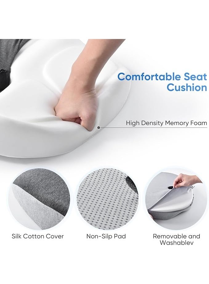 وسادة كرسي العصعص من فوم الميموري لتقويم العظام وتخفيف آلام العصعص للمكتب والسيارة والمنزل - Image 2