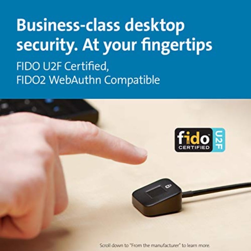 قارئ مفاتيح بصمات الأصابع لسطح المكتب من Verimark - Windows Hello، Fido U2F، Fido2 K62330Ww - Image 2