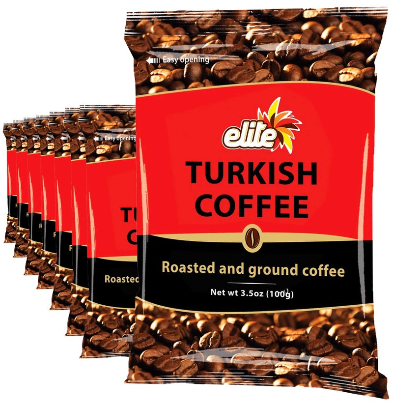 Elite Turkish Ground Roasted Coffee Bag, 3.5000-ounces (Pack of 8)