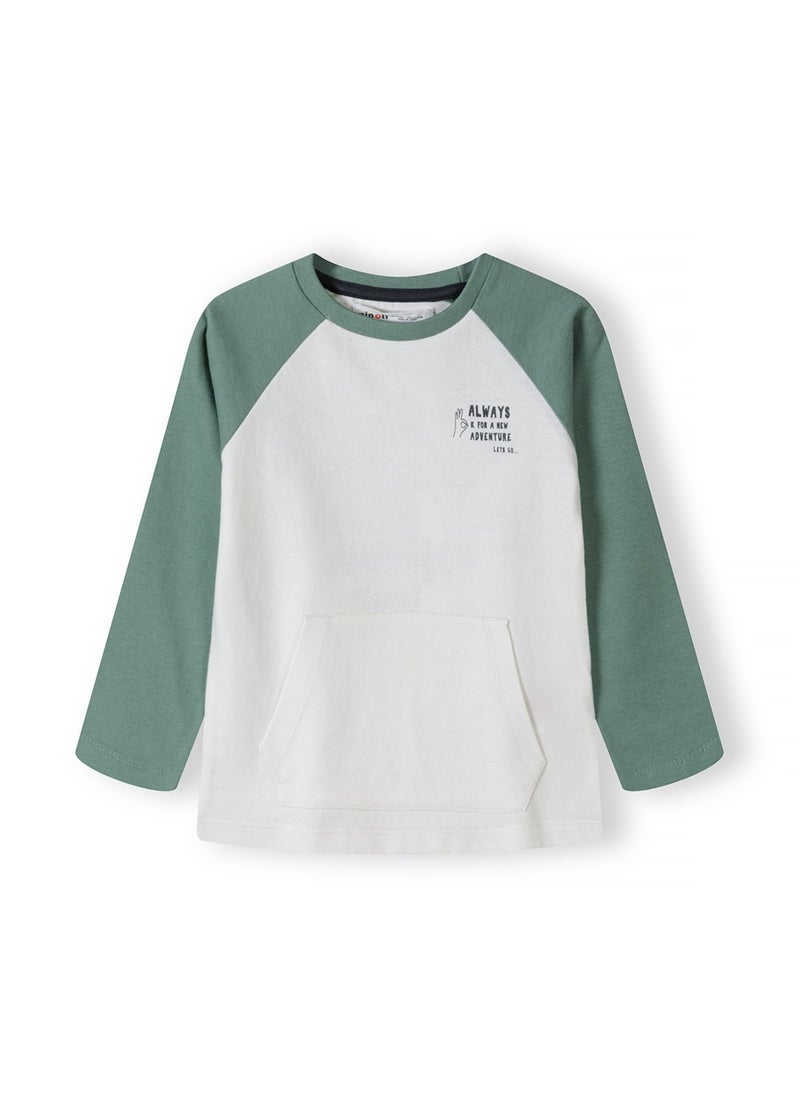 MINOTI Boys Long Sleeve T-Shirt with Front Pocket  - Image 1