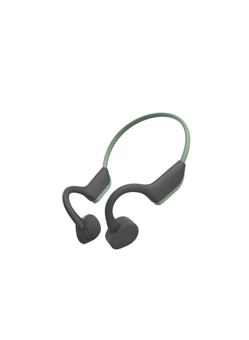 Bone Conduction Headphones Wireless BT 5.0 Earphone Outdoor Sports Headset IP56 Waterproof Hands-free with Microphone QCC3003 Green