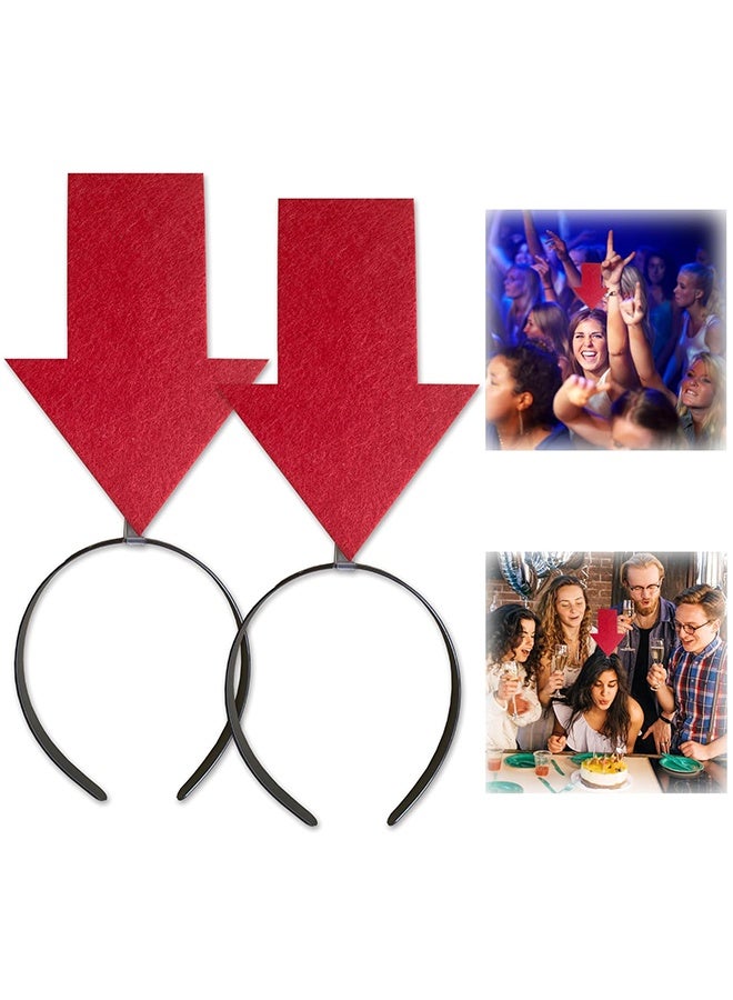 2pcs Arrow Headband | New creative symbol headband | Party Festival parade Concert Support group headband(Red Arrow x2, Large) - Image 1