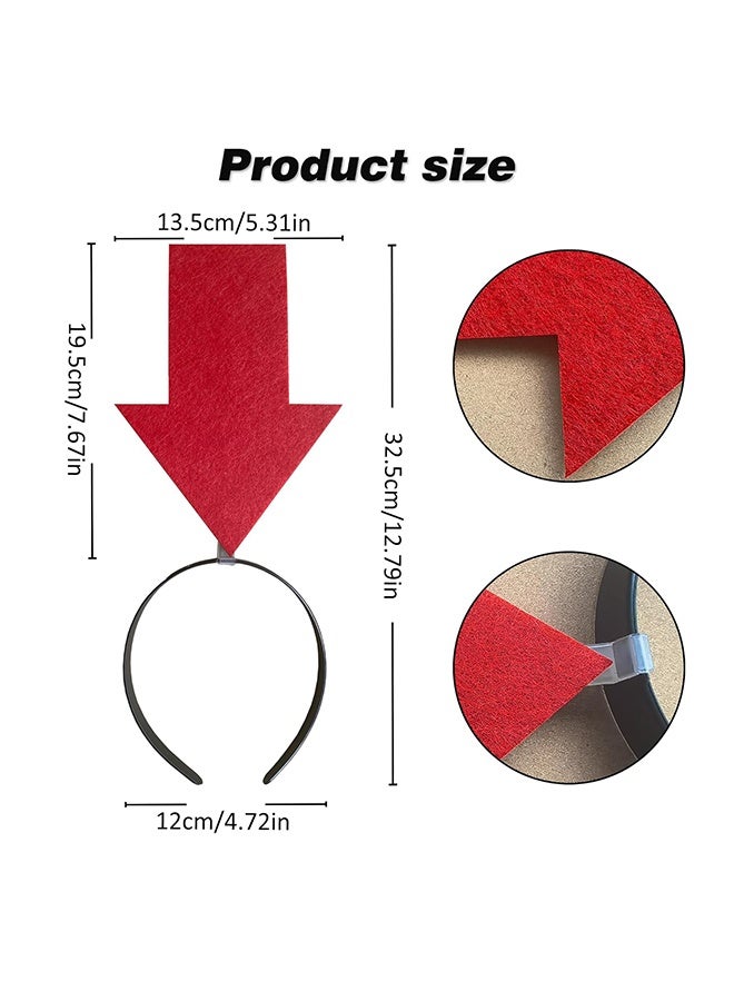 2pcs Arrow Headband | New creative symbol headband | Party Festival parade Concert Support group headband(Red Arrow x2, Large) - Image 2