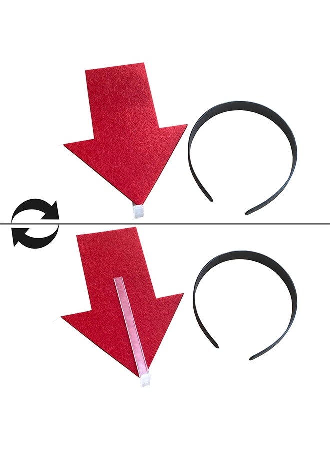 2pcs Arrow Headband | New creative symbol headband | Party Festival parade Concert Support group headband(Red Arrow x2, Large) - Image 3