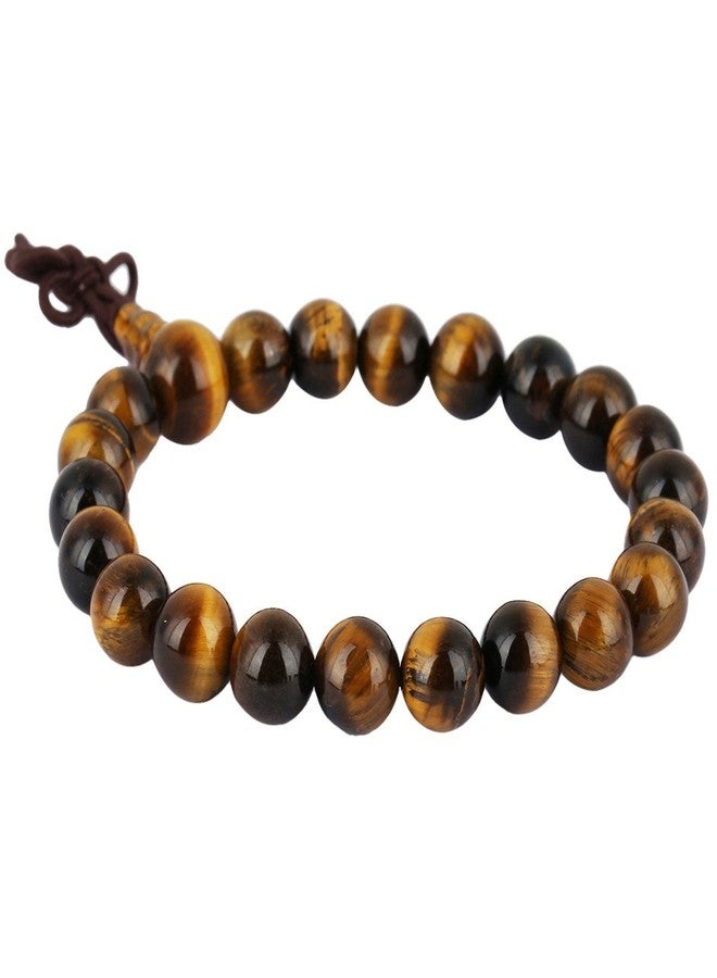 SUNYIK 21 Tiger's Eye Stone Mala Bracelet for Unisex, 7" Meditation Tibetan Buddhist Handmade Prayer Beads - Image 3