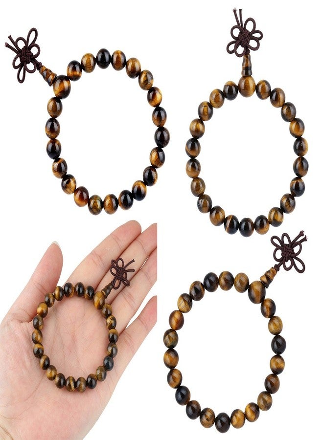 SUNYIK 21 Tiger's Eye Stone Mala Bracelet for Unisex, 7" Meditation Tibetan Buddhist Handmade Prayer Beads - Image 4