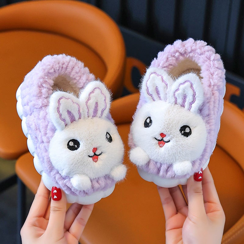 Children'S Cotton Slippers Winter Boys And Girls Home Cartoon Non-Slip Warm Thick-Soled Cotton Shoes Baby Children'S Slippers - Image 3