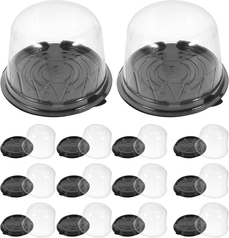 50pcs 3-inch Plastic Cake Boxes Cake Slice Containers Portable Bakery Dessert Packaging Holders for Party Favor and Festival Use - Image 1
