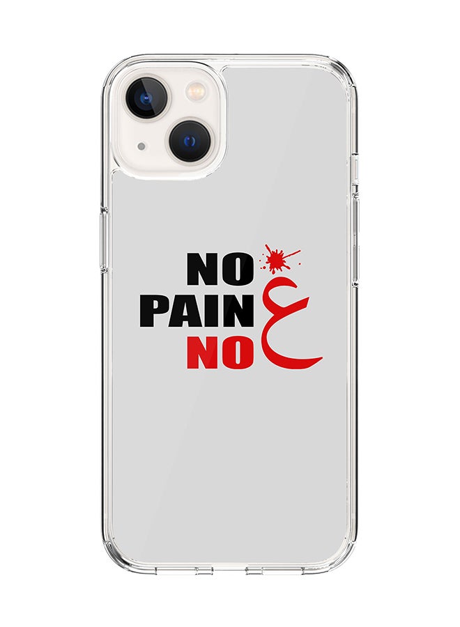 Stylizedd Classic Clear Case for Apple iPhone 14 Plus Case Hybrid Soft Cover Flexible Edges Anti Drop TPU PC Gel Thin Transparent Cover - No Pain No Gain Full Print