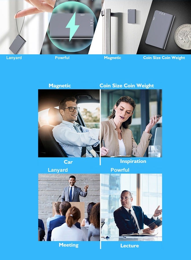 64GB Magnetic Digital Voice Recorder - 580Hrs Recording Storage Voice Activated Recorder, Audio Recorder with Playback for Lectures Meetings, Noise Reduction Rechargeable - Image 5