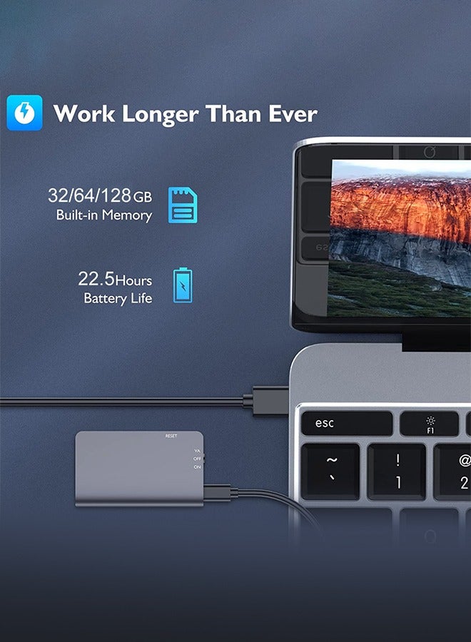 64GB Magnetic Digital Voice Recorder - 580Hrs Recording Storage Voice Activated Recorder, Audio Recorder with Playback for Lectures Meetings, Noise Reduction Rechargeable - Image 3