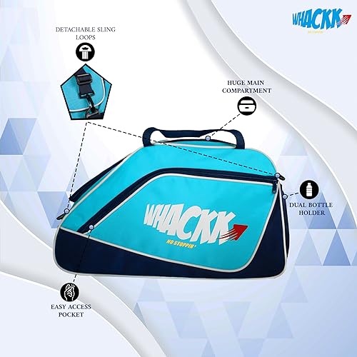 WHACKK Flip Senior Blue 33L|Skating/Gym/Sports/Travel Bag|Inline Roller Equipment Bag|Quad Ice Skates Kit|KitbagEasy Access Pocket|2 Bottle Holders|Compartment Fits in Helmet & Skates 11" - Image 3