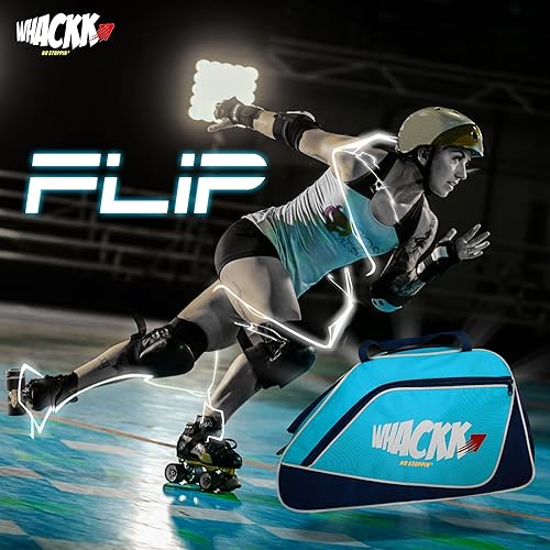 WHACKK Flip Senior Blue 33L|Skating/Gym/Sports/Travel Bag|Inline Roller Equipment Bag|Quad Ice Skates Kit|KitbagEasy Access Pocket|2 Bottle Holders|Compartment Fits in Helmet & Skates 11" - Image 4