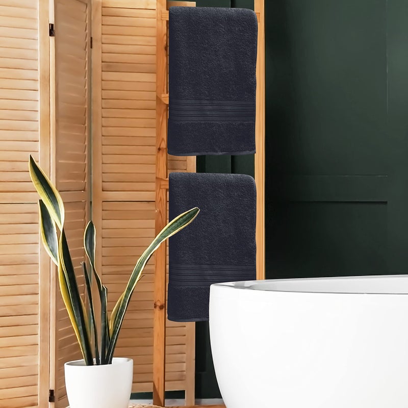 BOUTIQUO Cotton 2 Pack Bath Towel Set 28x55  Eco-Friendly Large Bath Towels  Compact Quickdry Lightweight Soft & Highly Absorbent Bath Towel  Ideal for Everyday Gym Travel Camp Pool - Charcoal Grey - Image 4