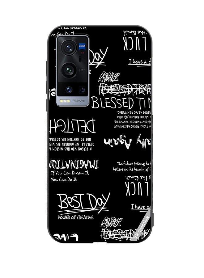 VR CREATIVE Protective Case Cover For Vivo X60 Pro Plus Alligraphy And Lettering Black Design Multicolour - Image 1