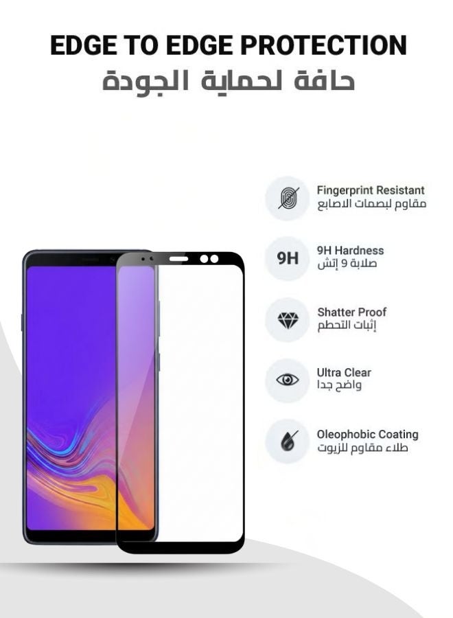 5D Tempered Glass Screen Protector for Samsung Galaxy A9 2018, Full Coverage, HD Clear, Anti-Scratch - Image 5