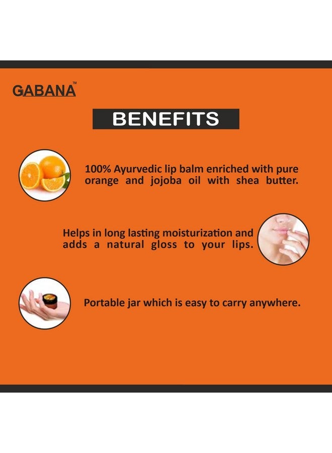 GABANA بلسم شفاه طبيعي غير محدد الجنس من جابانا لشفاه ناعمة وطبيعية مع مستخلصات البرتقال (عبوة من 2، 15 جرام) | بلسم شفاه للشفاه الجافة والمتشققة بلسم شفاه للشفاه الداكنة بلسم شفاه للرجال والنساء | - Image 2
