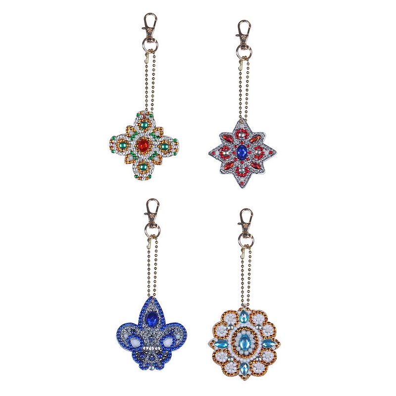 5D DIY Diamond Painting Keychain Pendant Mandala Key Ring Full Drill Special Shape Diamond Painting Kits for Girl Handbag Shoulder Bag Backpack Pendant - Image 1
