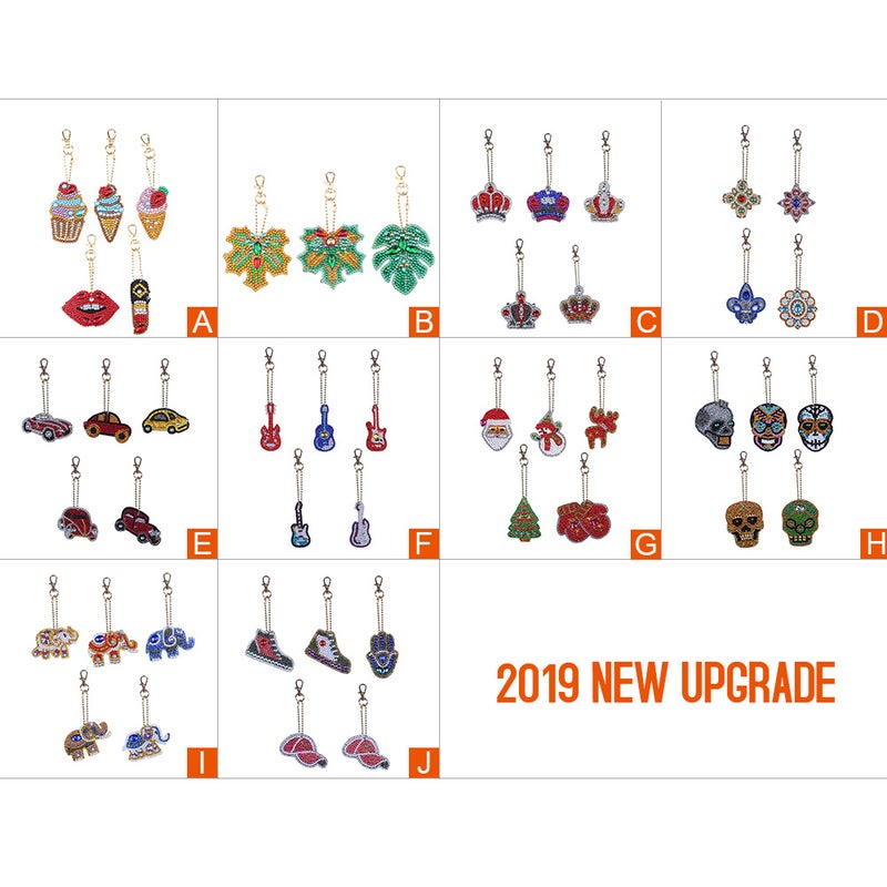 5D DIY Diamond Painting Keychain Pendant Mandala Key Ring Full Drill Special Shape Diamond Painting Kits for Girl Handbag Shoulder Bag Backpack Pendant - Image 2