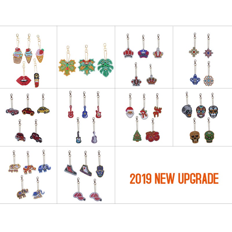 5D DIY Diamond Painting Keychain Pendant Mandala Key Ring Full Drill Special Shape Diamond Painting Kits for Girl Handbag Shoulder Bag Backpack Pendant - Image 3