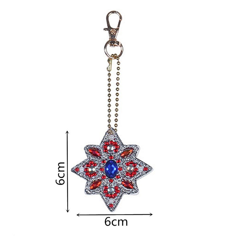 5D DIY Diamond Painting Keychain Pendant Mandala Key Ring Full Drill Special Shape Diamond Painting Kits for Girl Handbag Shoulder Bag Backpack Pendant - Image 4