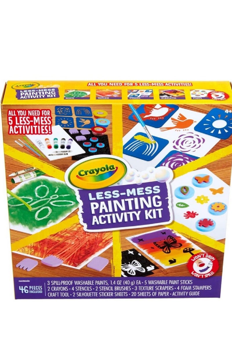كرايولا مجموعة أنشطة الرسم للأطفال من Less Mess، مكونة من 46 قطعة، متعددة الألوان - Image 1