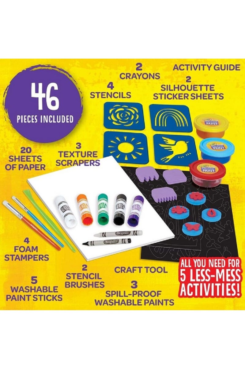 كرايولا مجموعة أنشطة الرسم للأطفال من Less Mess، مكونة من 46 قطعة، متعددة الألوان - Image 4