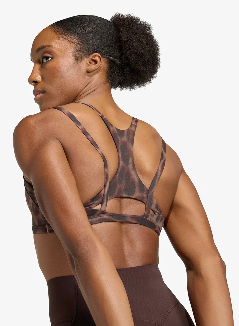 Adidas  Optime Workout Leopard Strappy Light Support Bra for Women | Best Price UAE