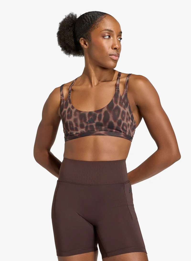 Optime Workout Leopard Strappy Light Support Bra