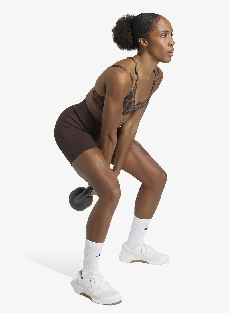 Adidas  Optime Workout Leopard Strappy Light Support Bra for Women | Best Price UAE