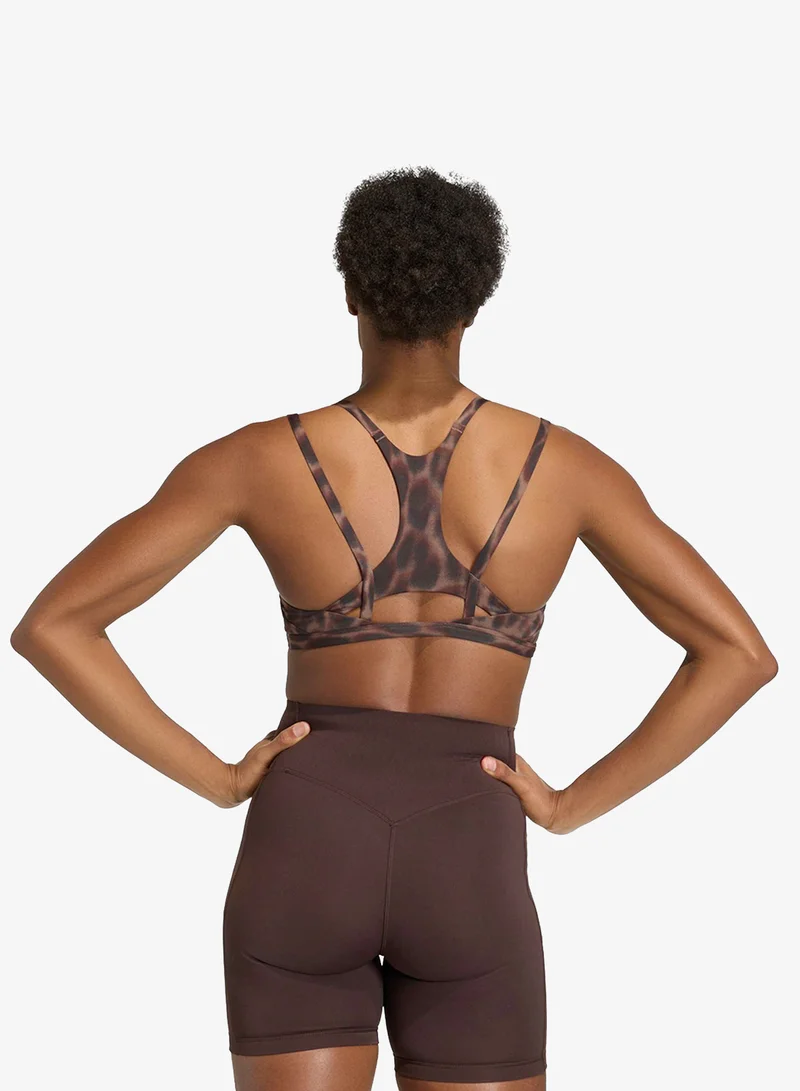 Adidas  Optime Workout Leopard Strappy Light Support Bra for Women | Best Price UAE