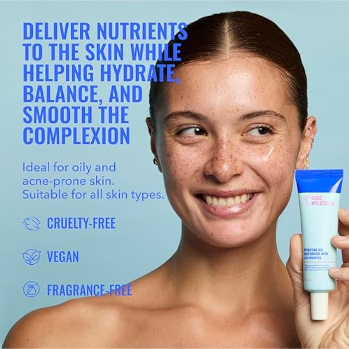 Good Molecules Hydrating Gel Moisturizer – Lightweight Water-Based Gel, Fast-Absorbing Oil-Free Moisturizer for Oily & Combination Skin with Hydrating Electrolytes, Fragrance-Free Face Care - Image 2