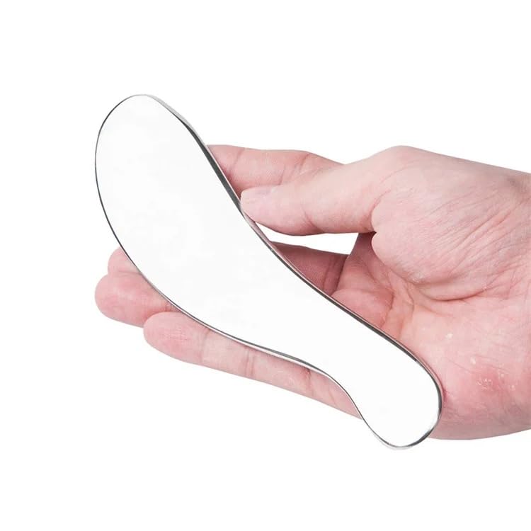 Inuvik Stainless Steel 304 grade Gua Sha Massage Tool - Tendon Massage Scraping Tool - Muscle Pain Relief, Myofascial Stress Release and Breaking up Scar Tissue (S - Shaped) - Image 1