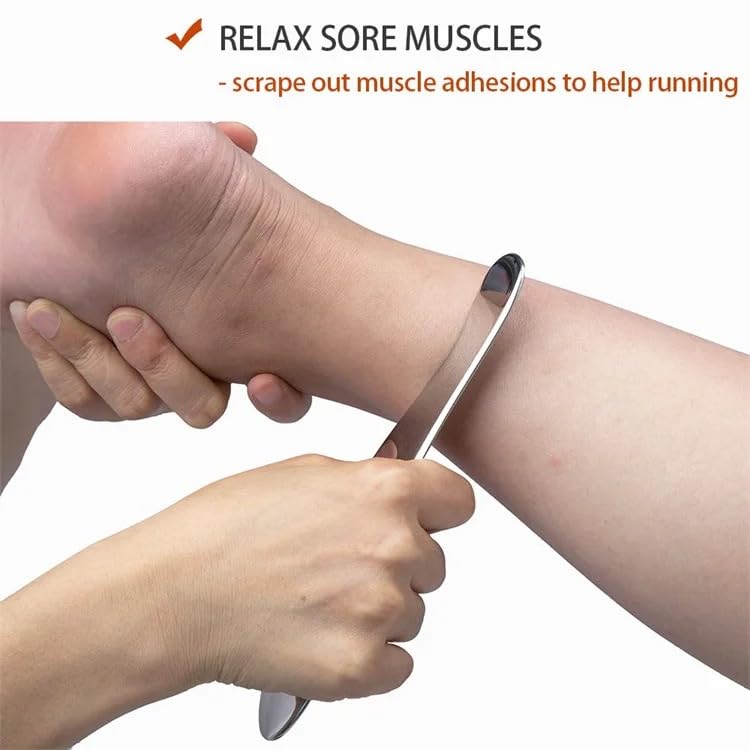Inuvik Stainless Steel 304 grade Gua Sha Massage Tool - Tendon Massage Scraping Tool - Muscle Pain Relief, Myofascial Stress Release and Breaking up Scar Tissue (S - Shaped) - Image 4