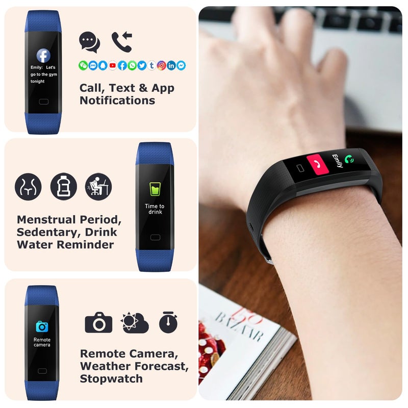 ENGERWALL Fitness Tracker with Step/Distance/Calories Counter, Activity Tracker with Heart Rate Monitor, Slim Style Watch IP68 Waterproof, Sleep Monitor Tracker, Pedometer Watch for Women Men - Image 5