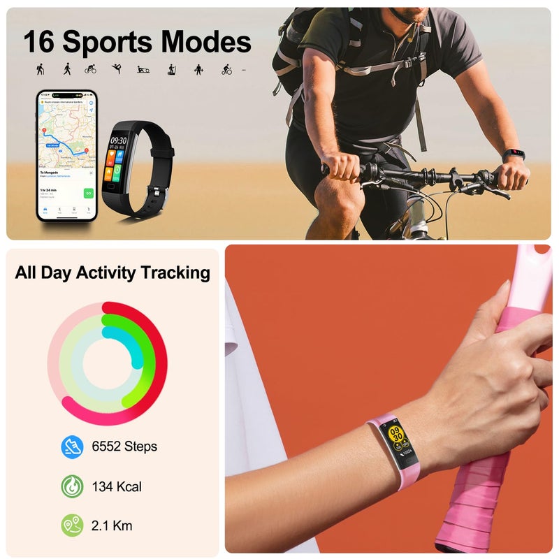 ENGERWALL Fitness Tracker with Step/Distance/Calories Counter, Activity Tracker with Heart Rate Monitor, Slim Style Watch IP68 Waterproof, Sleep Monitor Tracker, Pedometer Watch for Women Men - Image 4
