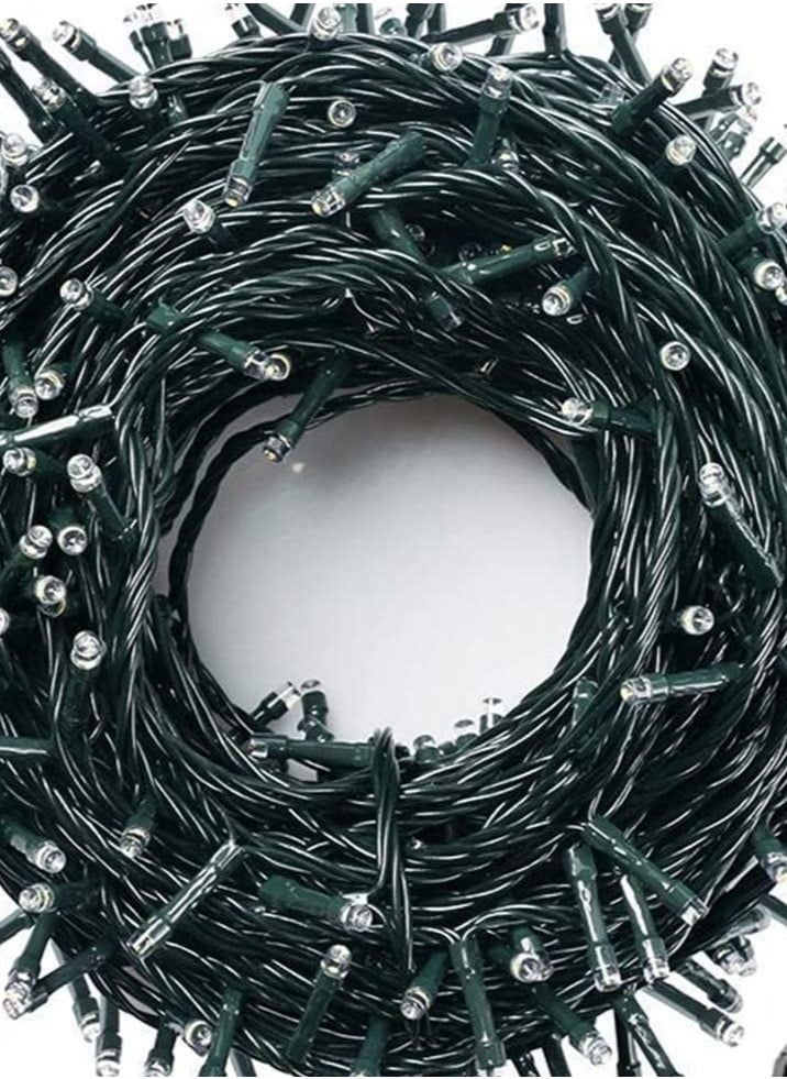 PAMEER - Cool White LED String Lights Black Wire Plug-in 15mtr 200 LEDs String Home Decorative LED Strip for Christmas EID Ramadan Diwali and Wedding Parties Decoration Box Button Control 8 Modes - Image 1