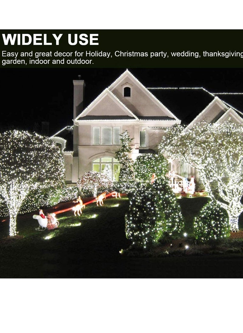 PAMEER - Cool White LED String Lights Black Wire Plug-in 15mtr 200 LEDs String Home Decorative LED Strip for Christmas EID Ramadan Diwali and Wedding Parties Decoration Box Button Control 8 Modes - Image 1