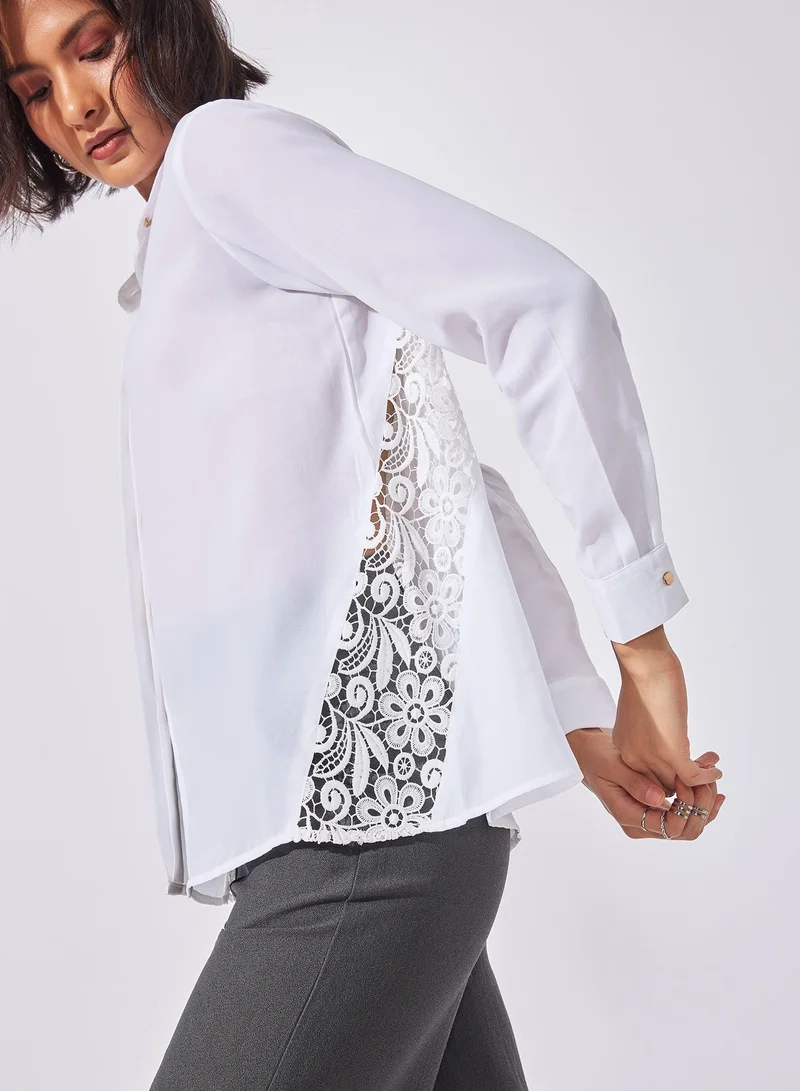 The Label Life Back Lace Insert Shirt