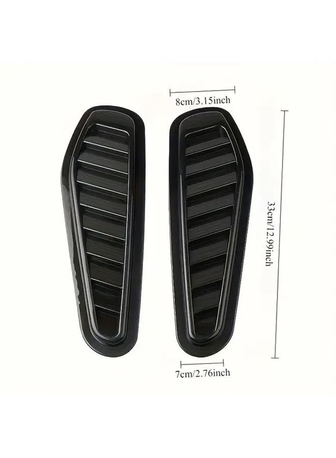 2pcs Carbon Fiber Car Air Vent Decoration Black Universal Side Air Outlet Cover Car Hood Bonnet Trim Sticker Vehicle Customization Automotive Accessory High Quality Upgrade Modern Sleek Styling Fits Most Cars - Image 4