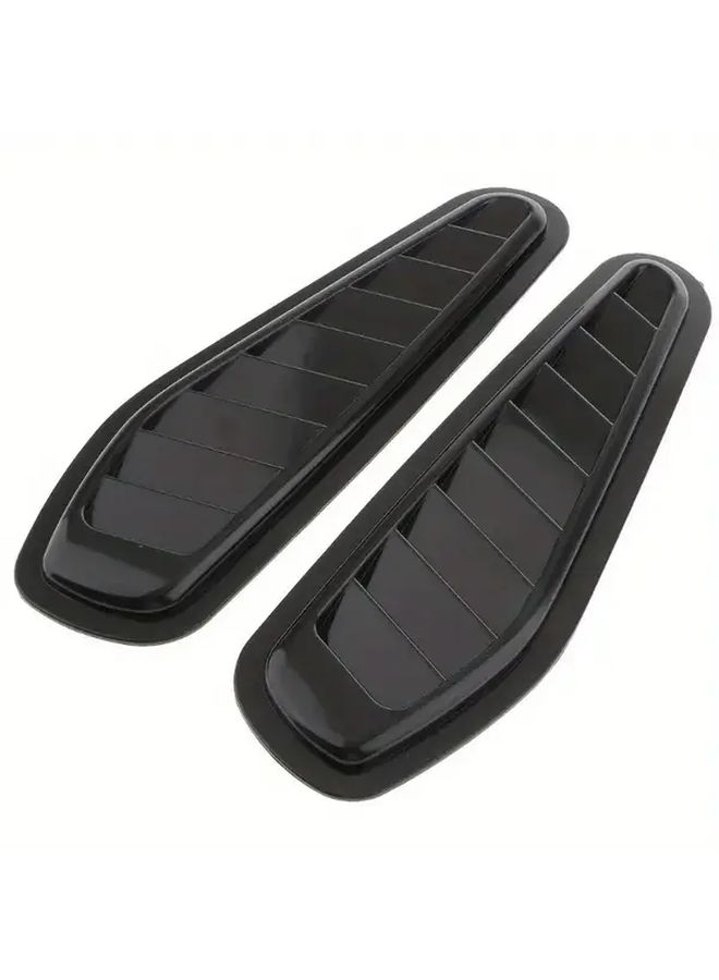 2pcs Carbon Fiber Car Air Vent Decoration Black Universal Side Air Outlet Cover Car Hood Bonnet Trim Sticker Vehicle Customization Automotive Accessory High Quality Upgrade Modern Sleek Styling Fits Most Cars - Image 3