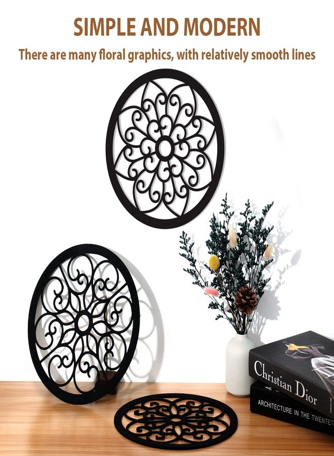 Bnesi 3 Pieces Thickened Rustic Wood Wall Decor,Farmhouse Circle Wall Decor Modern Kitchen Art Circular Living Room Dining Room Hallway Decoration for Walls(Modern style) - Image 3