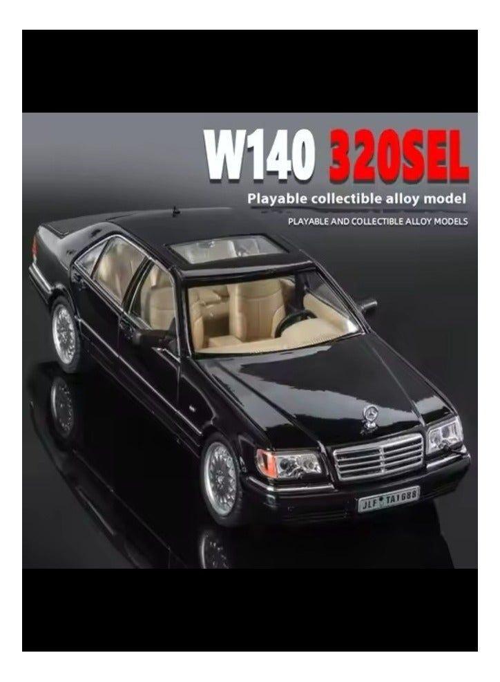 Classic Mercedes Die-Cast Model Car | 1:24 Scale Luxury Sedan Toy with Opening Doors | Collectible Vintage Alloy Car for Kids  Adults - Image 3