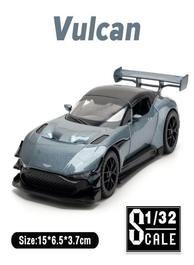 FEXXA 1:32 Scale Aston Martin Vulcan Die-Cast Metal Car with Sport car Openable Doors Light and Sound,Pull Back Function Indoor Outdoor Toy for Kids (Grey) - Image 2