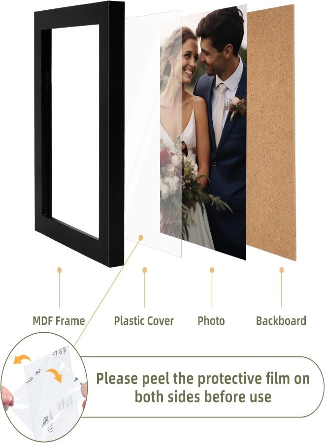 AKDC A4 Picture Frames,Set Of 10 Wooden Picture Frames, Tabletop Or Wall Display Decoration For Photos, Paintings, Landscapes, Posters, Artwork (Black) - Image 5